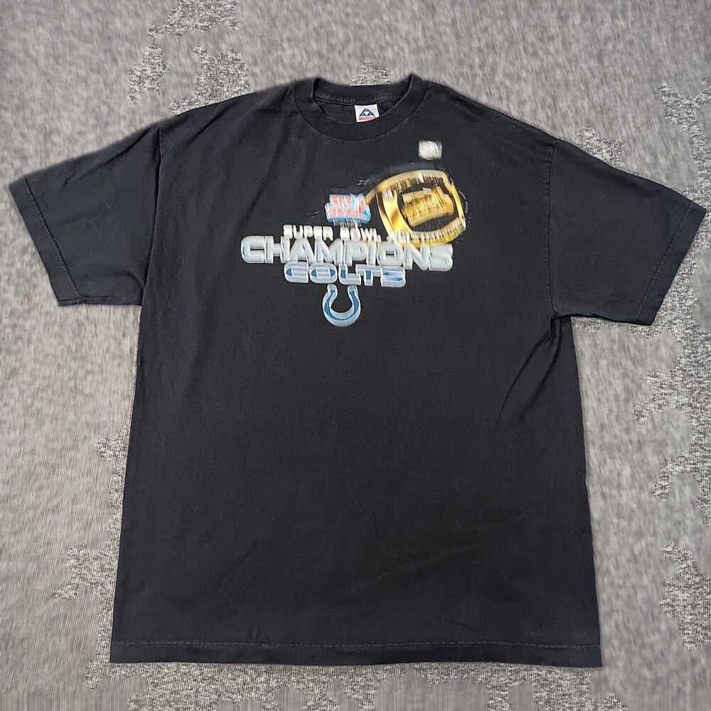 Indianapolis Colts TShirt Mens XL Black Super Bowl XLI Champs NFL Football Ring